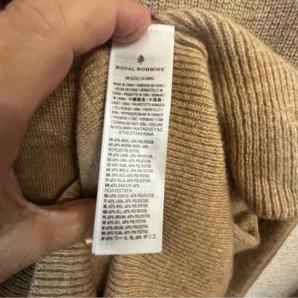 Royal Robbins Westlands Tan Bisque Wool Outdoor Ribbed Long Sleeve Sweater SZ XS - Picture 11 of 13